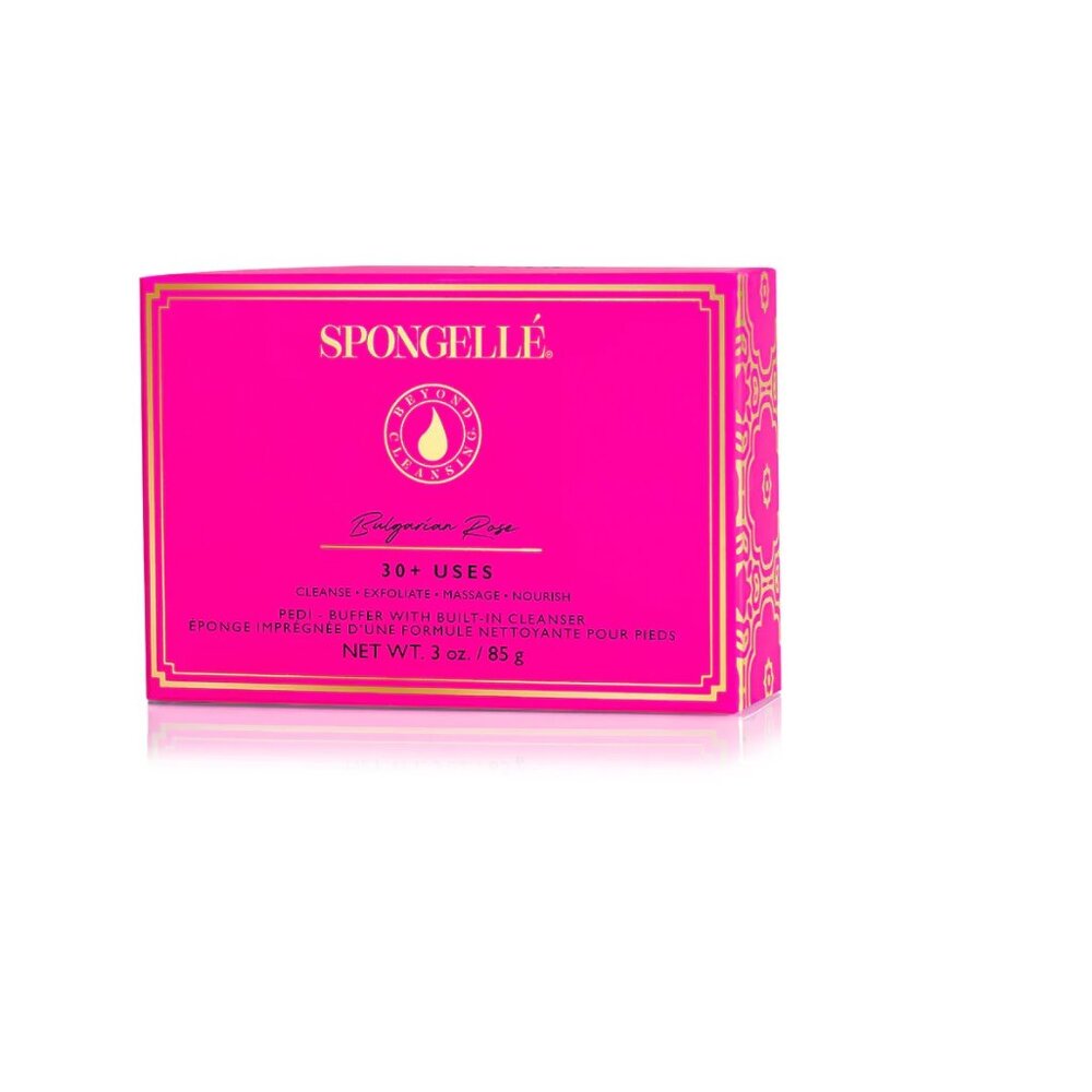 Brand New Spongelle Bulgarian Rose Pedi Buffer With Built In Cleanser
